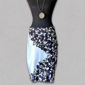 Anthropologie Eva Franco Pencil Skirt Statement Bow Blue/White NWT Offer Welcome